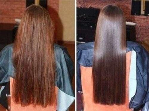antes y despues cabello muy seco