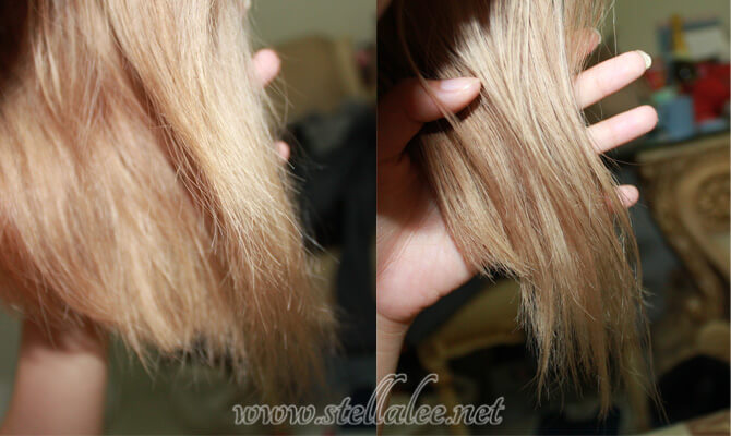 antes y despues cabello seco